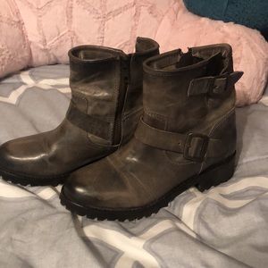 Freebird Biker Boots, Stone 7. All Leather